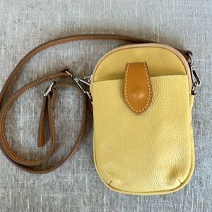 Divina Firenze “Amanda” golden yellow leather crossbody